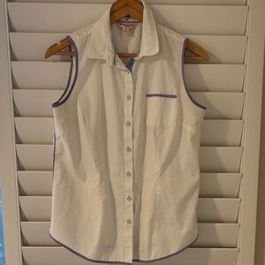 Brooks Brothers Tailored White and Blue Button Down Shirt